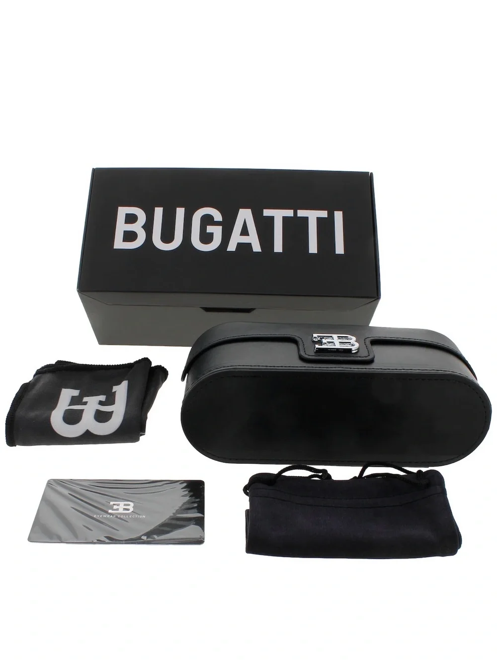 New BUGATTI 05 BK Black Men's Aviator Luxury Sunglasses Authentic